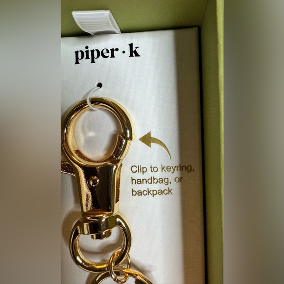 Piper.K Strawberry Beaded Keychain with Gold Accents - Picture 3 of 4